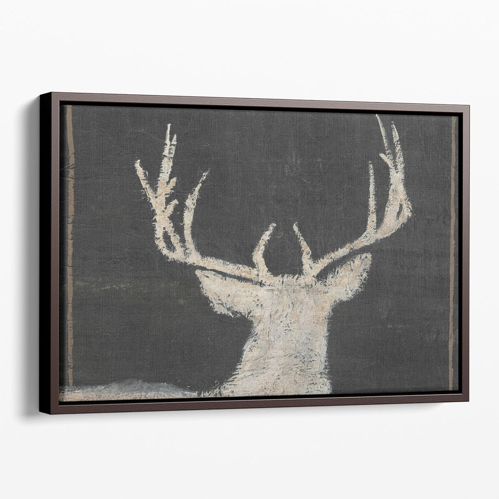 Brow Tine Deer II Black and White - Canvas Print Wall Art