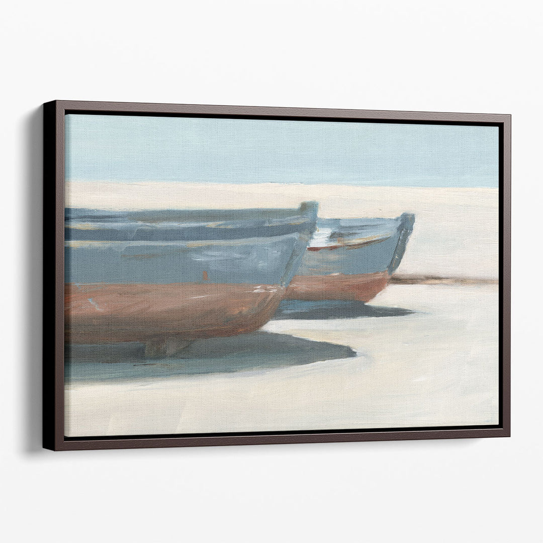 Beached Blue Boats I - Canvas Print Wall Art