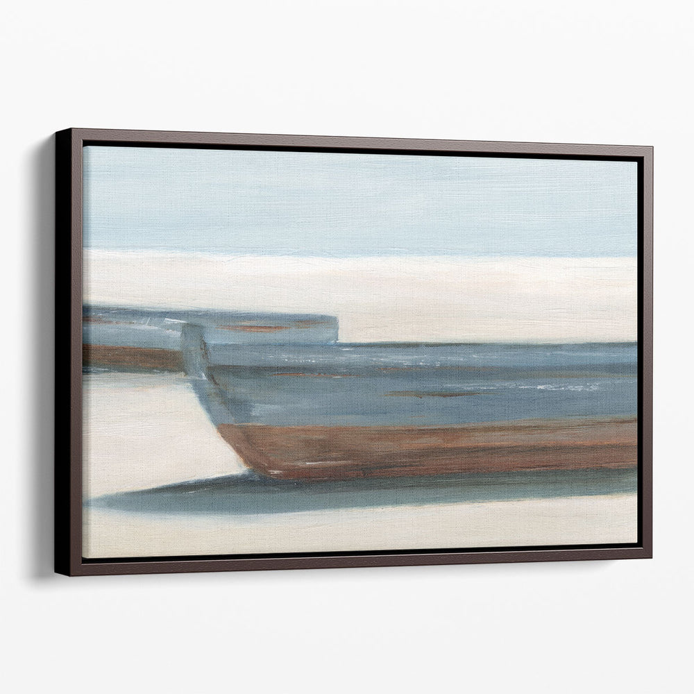 Beached Blue Boats II - Canvas Print Wall Art