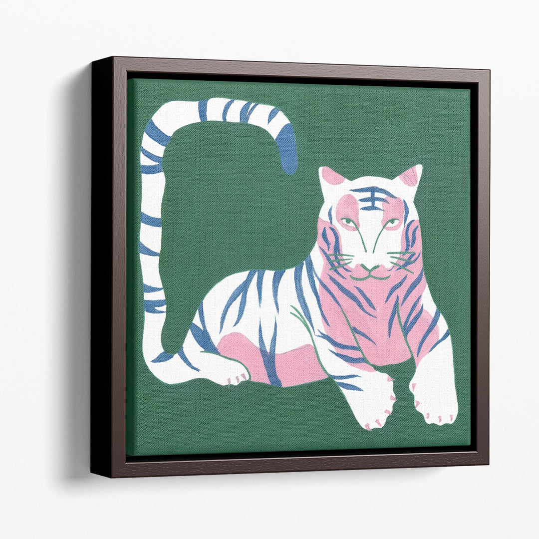 Graphic White Tiger II - Canvas Print Wall Art