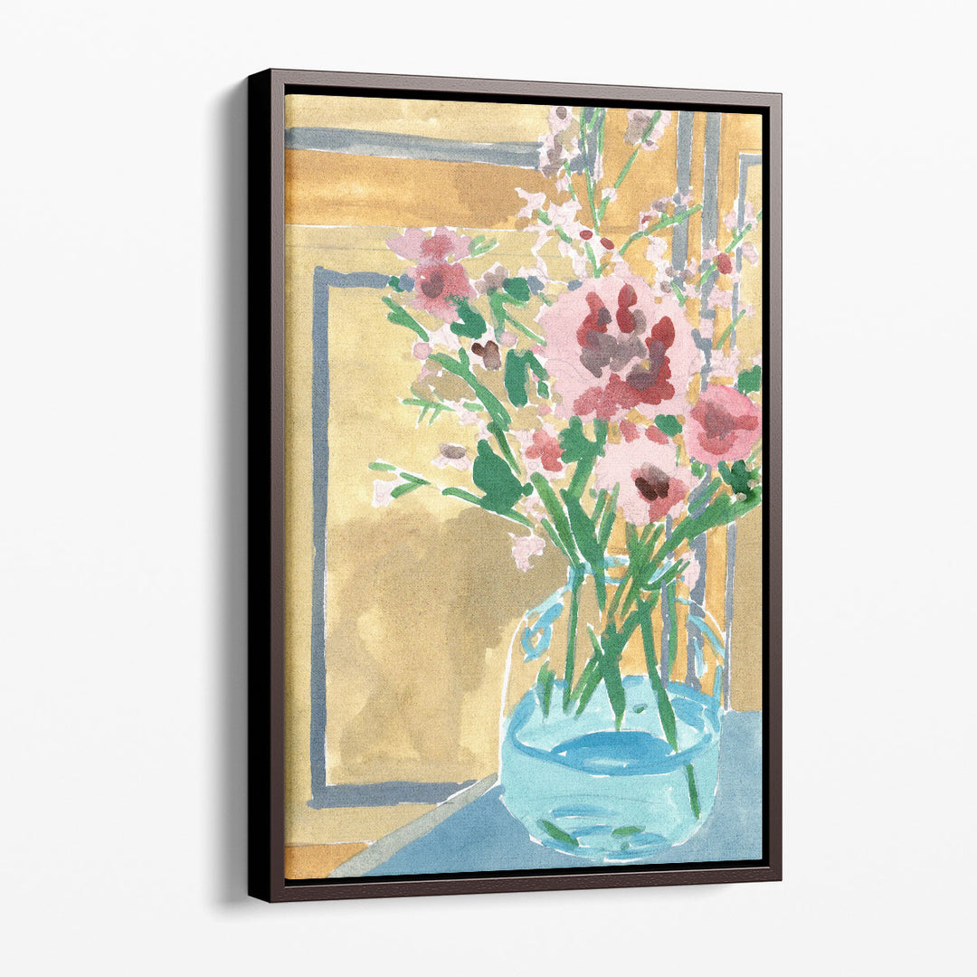 Flowers In Bottle I - Canvas Print Wall Art