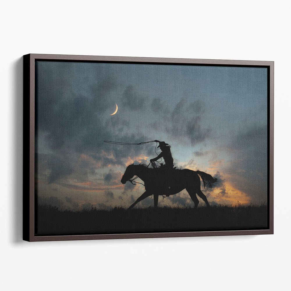 Cowboy By Day and Night II - Canvas Print Wall Art