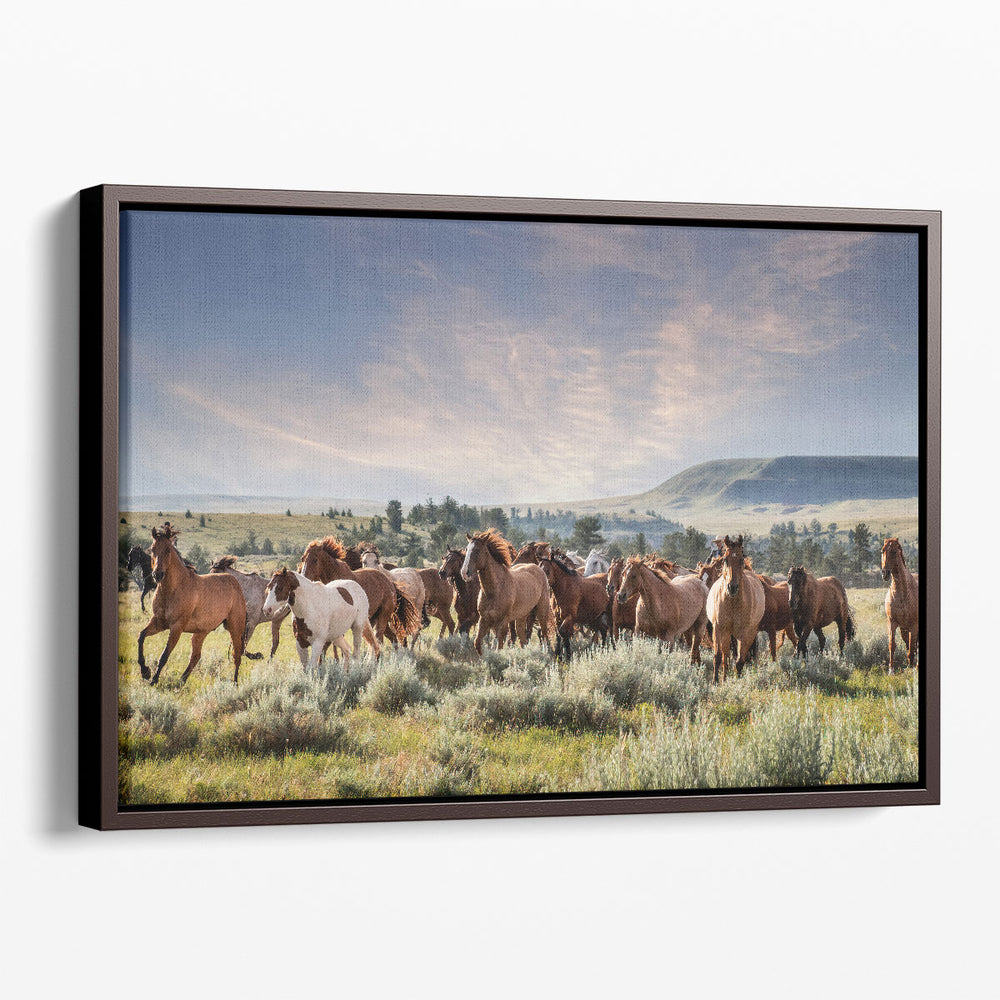 Montana Ranch Horses - Canvas Print Wall Art