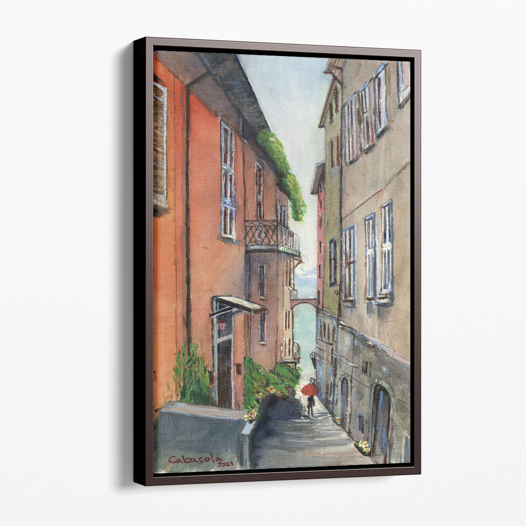 Street View Of Lake Como - Canvas Print Wall Art