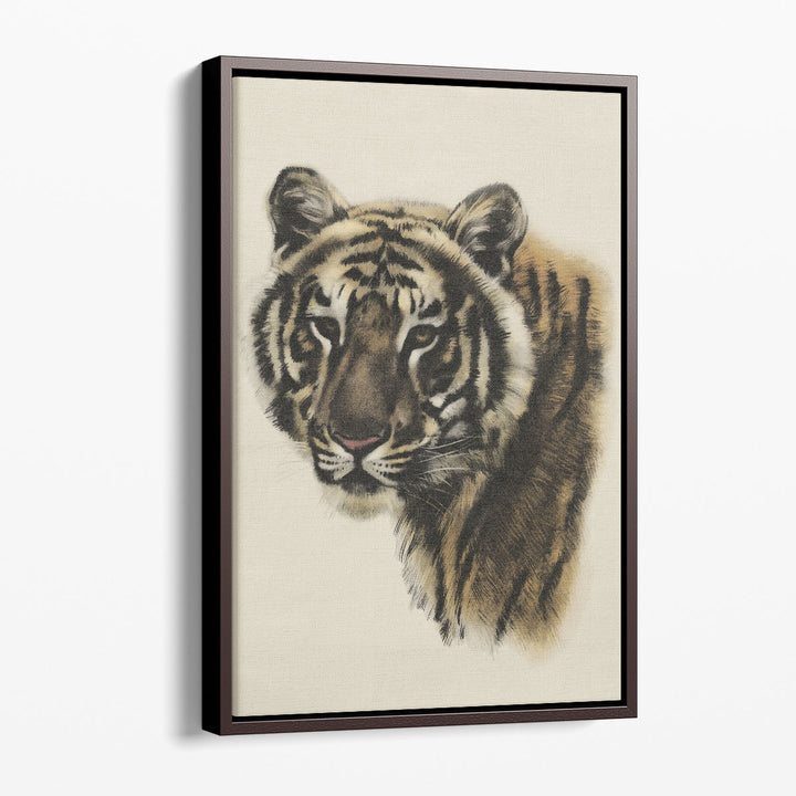 Antique Tiger Portrait II - Canvas Print Wall Art