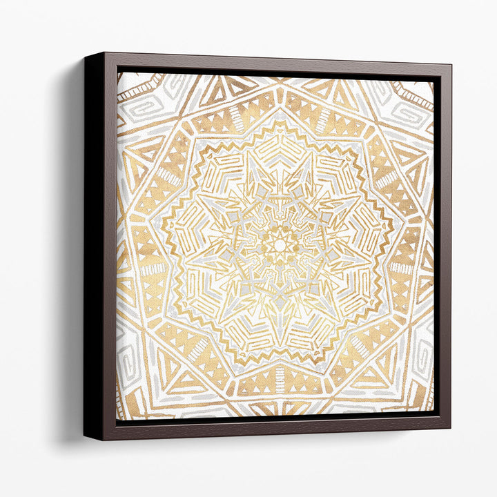 Gold Silver Mandala - Canvas Print Wall Art