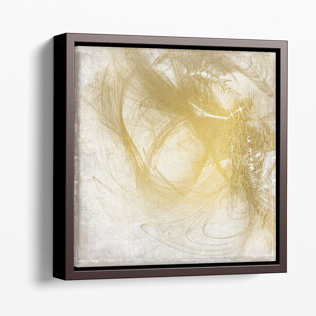 Neutral prints with golden brushstrokes