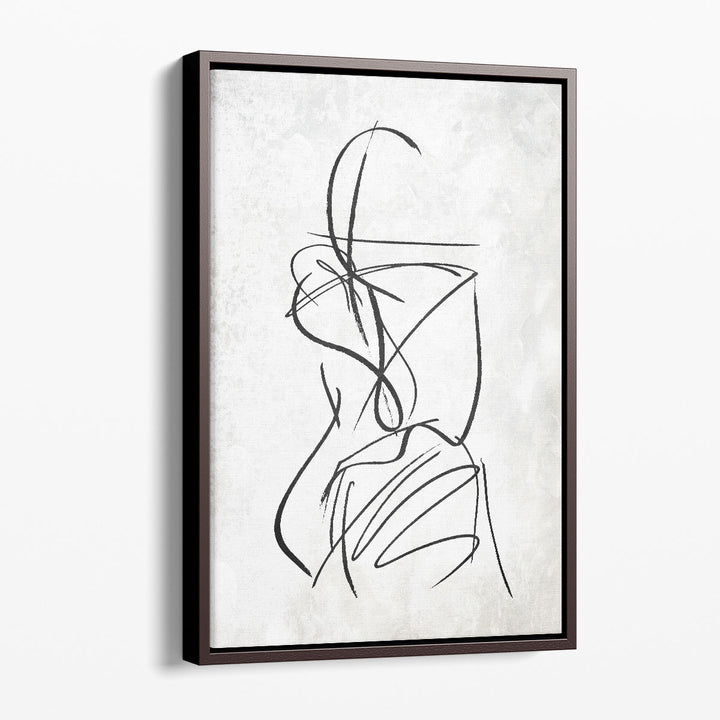 Inner Lines Black and White - Canvas Print Wall Art