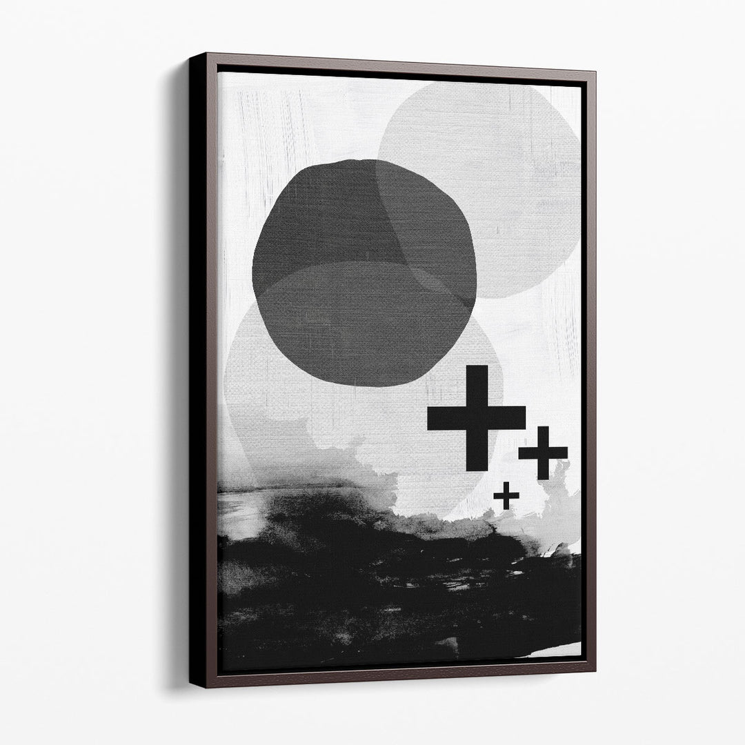 Black White Scandi Abstract - Canvas Print Wall Art