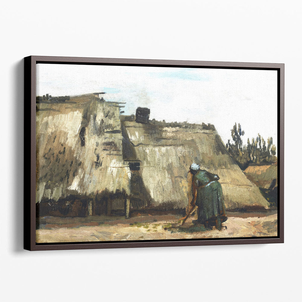 A Peasant Woman Digging in Front of Her Cottage, 1885 - Canvas Print Wall Art