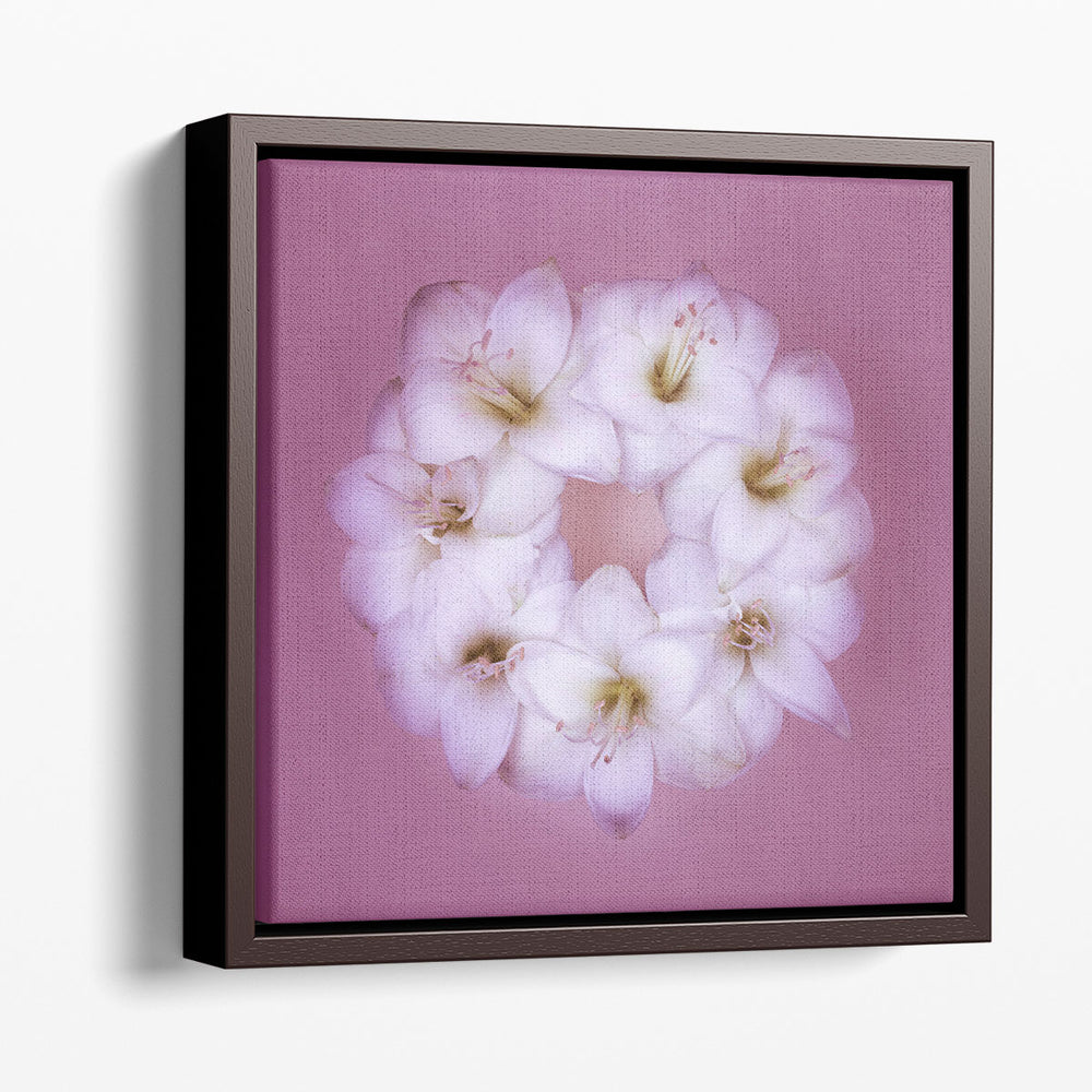 Amaryllis Flower Wreath 2 - Canvas Print Wall Art