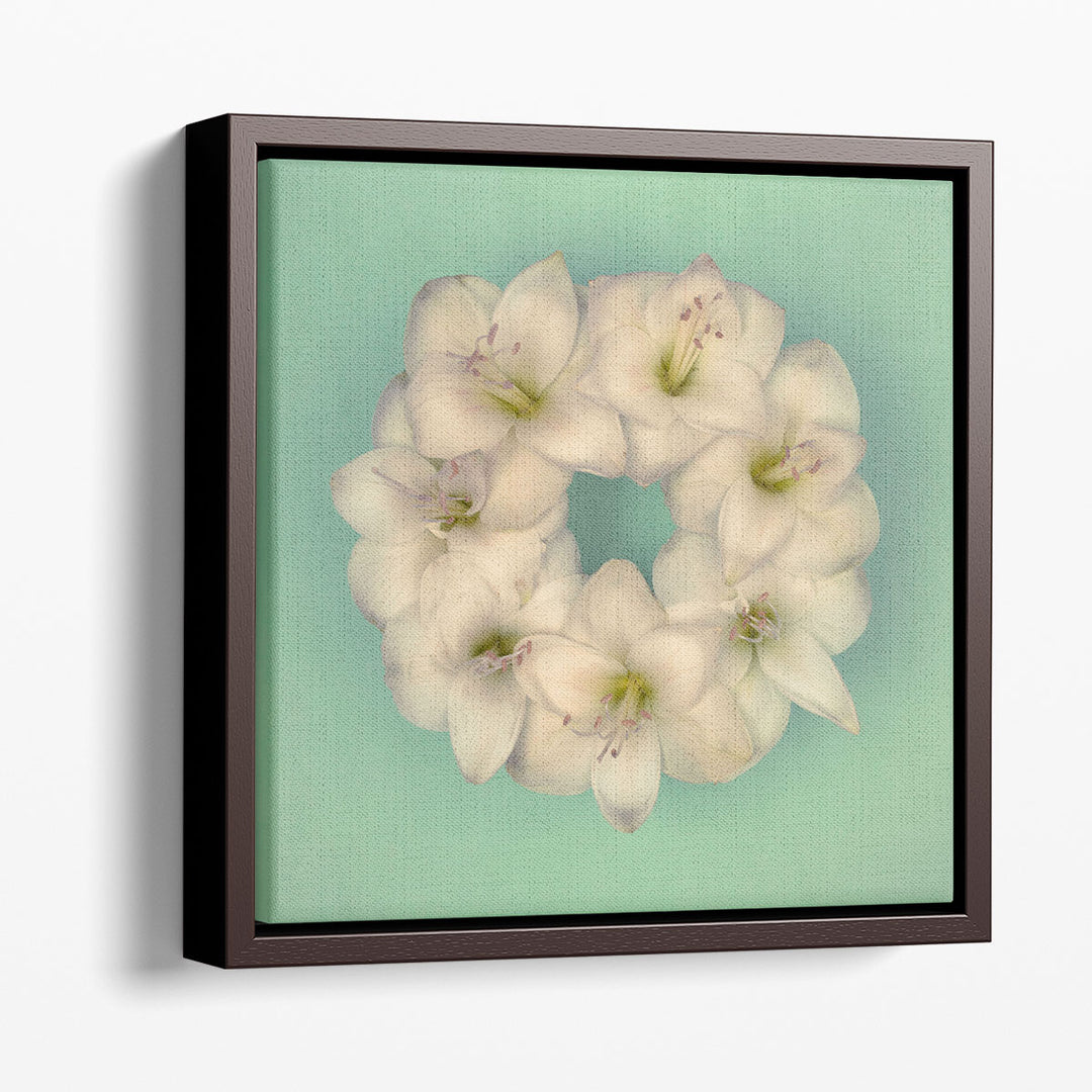 Amaryllis Flower Wreath 3 - Canvas Print Wall Art