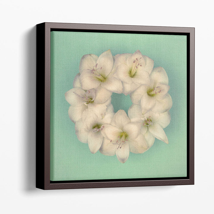 Amaryllis Flower Wreath 3 - Canvas Print Wall Art