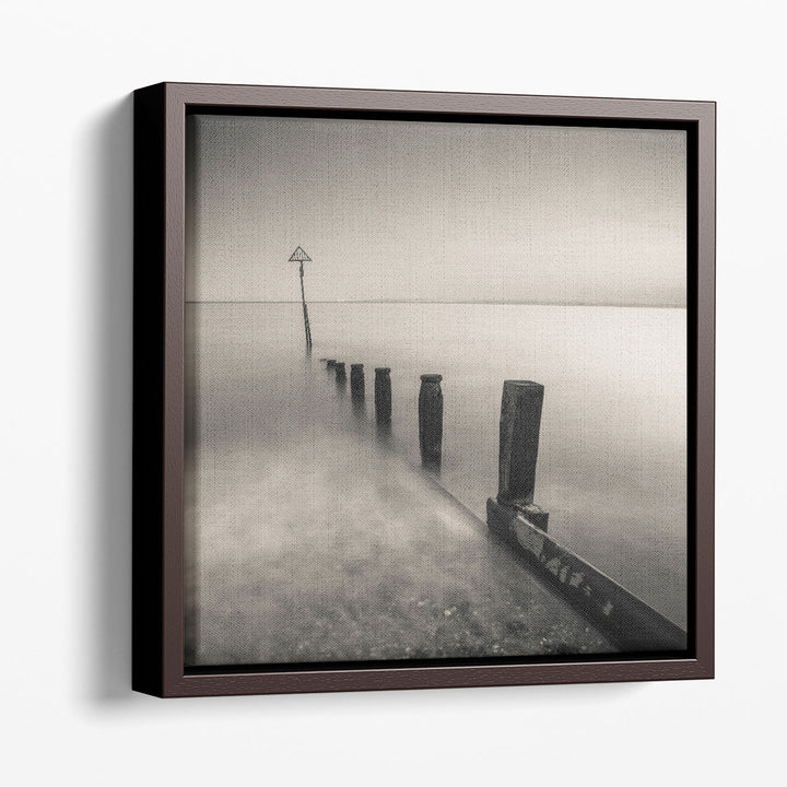 Groynes at Dusk, Hayling Island, UK - Canvas Print Wall Art