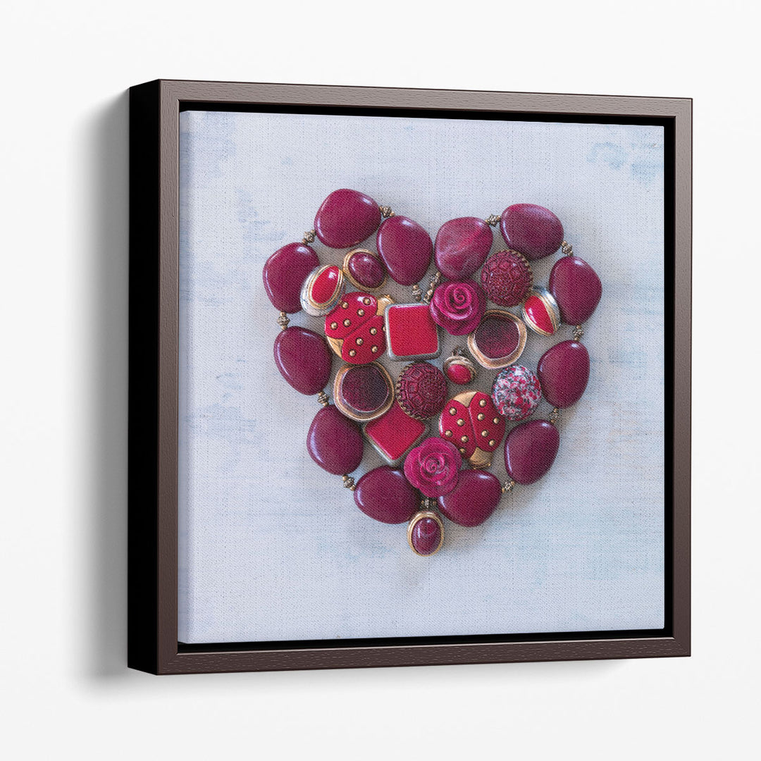 Heart Shaped Eclectic Jewellery - Canvas Print Wall Art