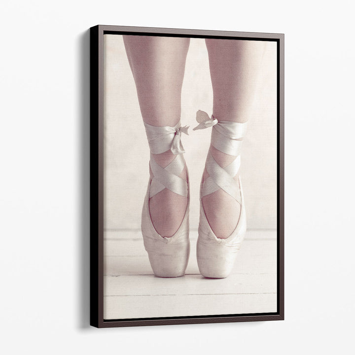 Close-up of a Ballerina Standing on Tiptoe 1 - Canvas Print Wall Art