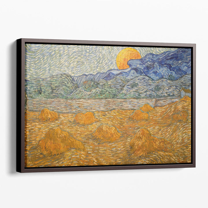 Landscape with Wheat Sheaves and Rising Moon, 1889 - Canvas Print Wall Art