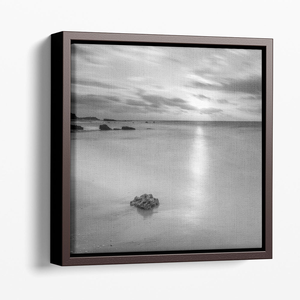 Black and White Beach - Canvas Print Wall Art