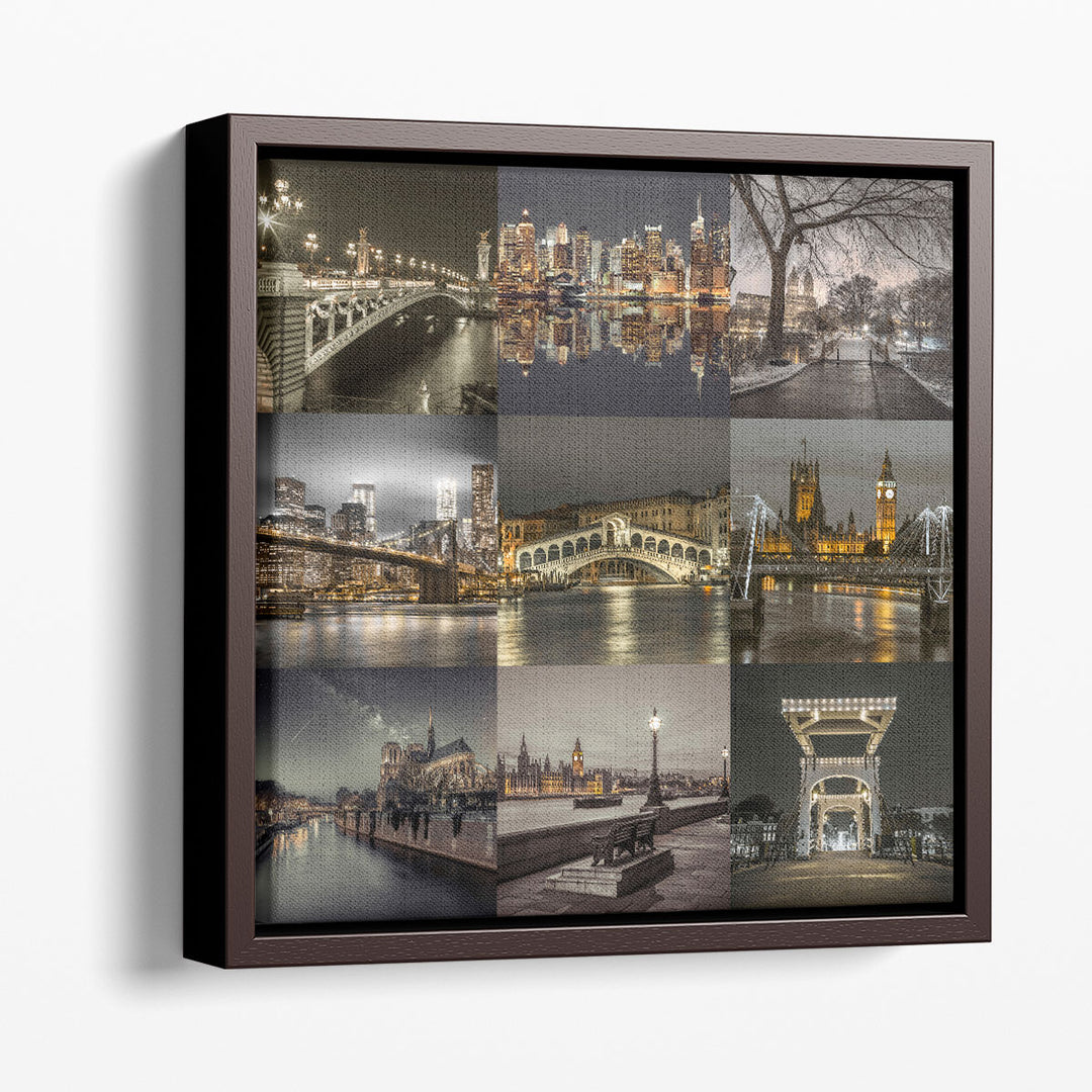 Collage of Dark City - Canvas Print Wall Art