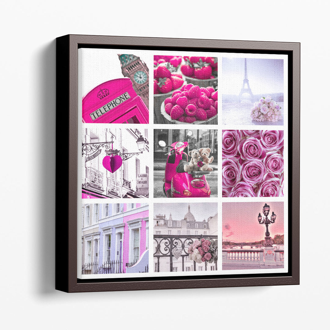 Collage of Flowers, Buildings and Places - Canvas Print Wall Art