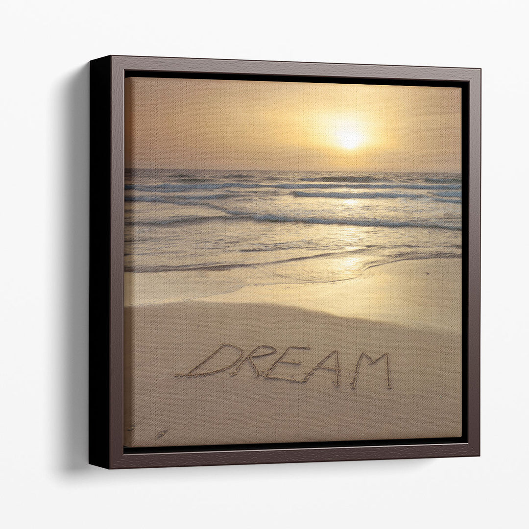 Dream Written on Beach - Canvas Print Wall Art