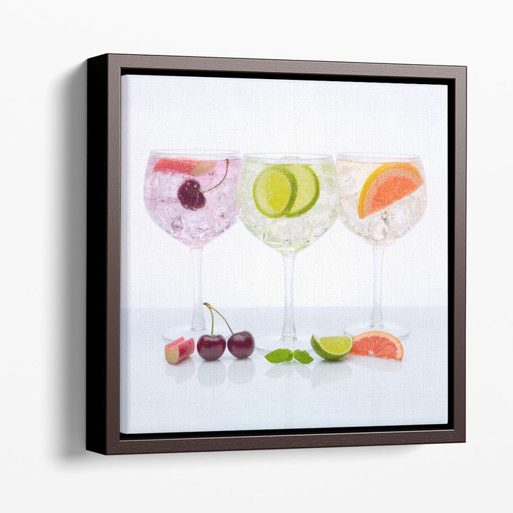 Gin Glasses with Fruits - Canvas Print Wall Art