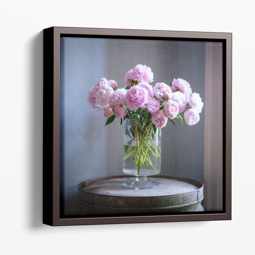 Peonies in Flower Vase - Canvas Print Wall Art