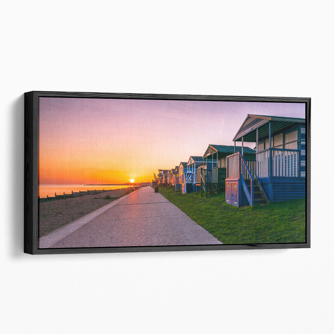 Beach Huts at Sunset - Canvas Print Wall Art