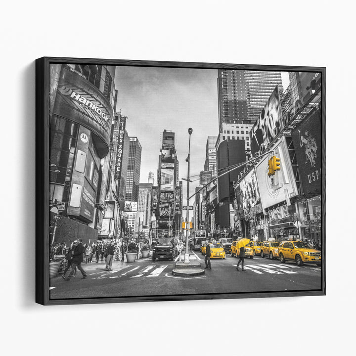Traffic Signal On Broadway Times Square, Manhattan - Canvas Print Wall Art