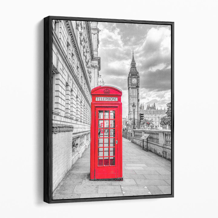 Telephone Booth With Big Ben, London - Canvas Print Wall Art