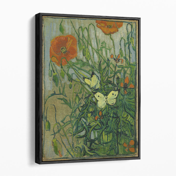 Butterflies and Poppies, 1890 - Canvas Print Wall Art