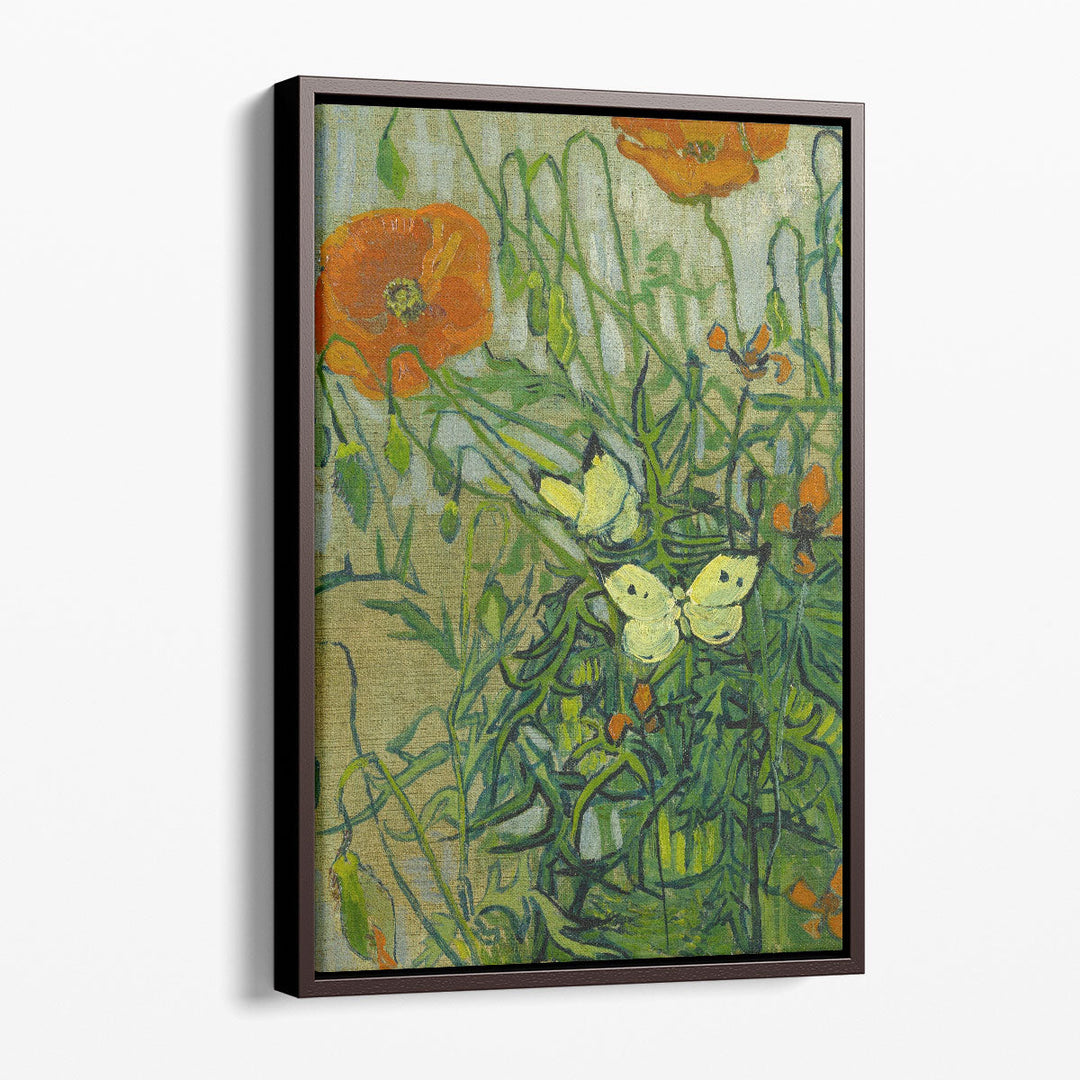 Butterflies and Poppies, 1890- Canvas Print Wall Art