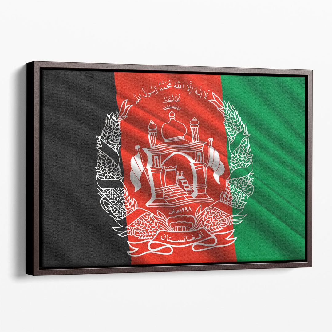 Afghanistan Flag Waving - Canvas Print Wall Art