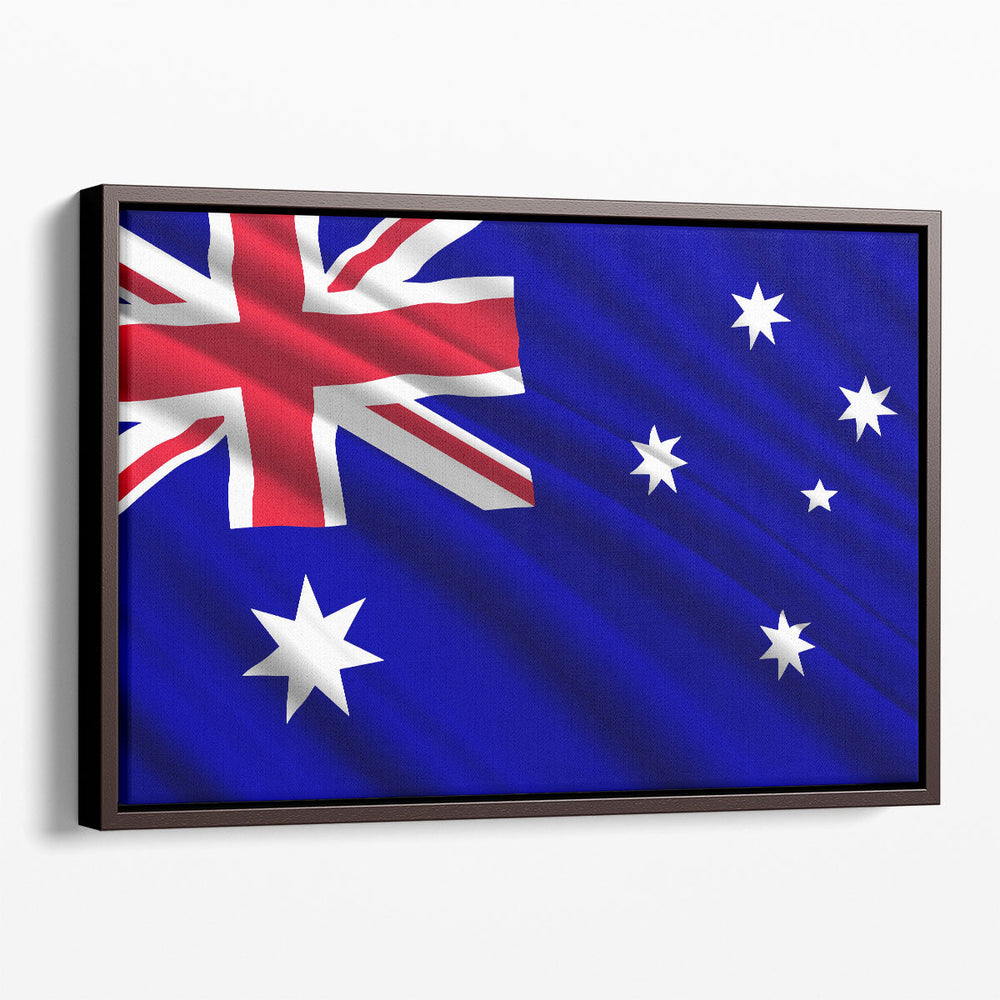 Australia Flag Waving - Canvas Print Wall Art