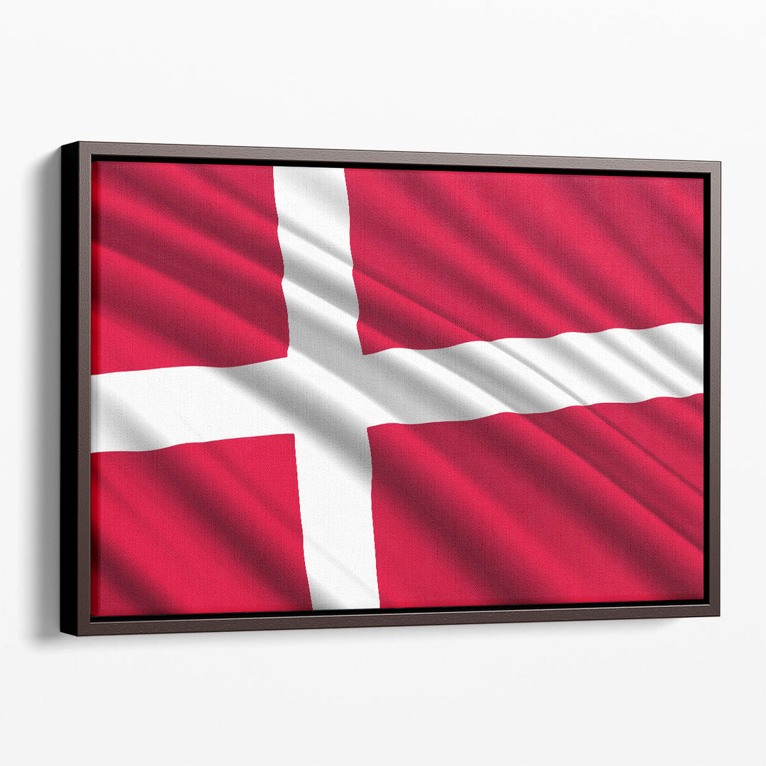 Denmark Flag Waving - Canvas Print Wall Art