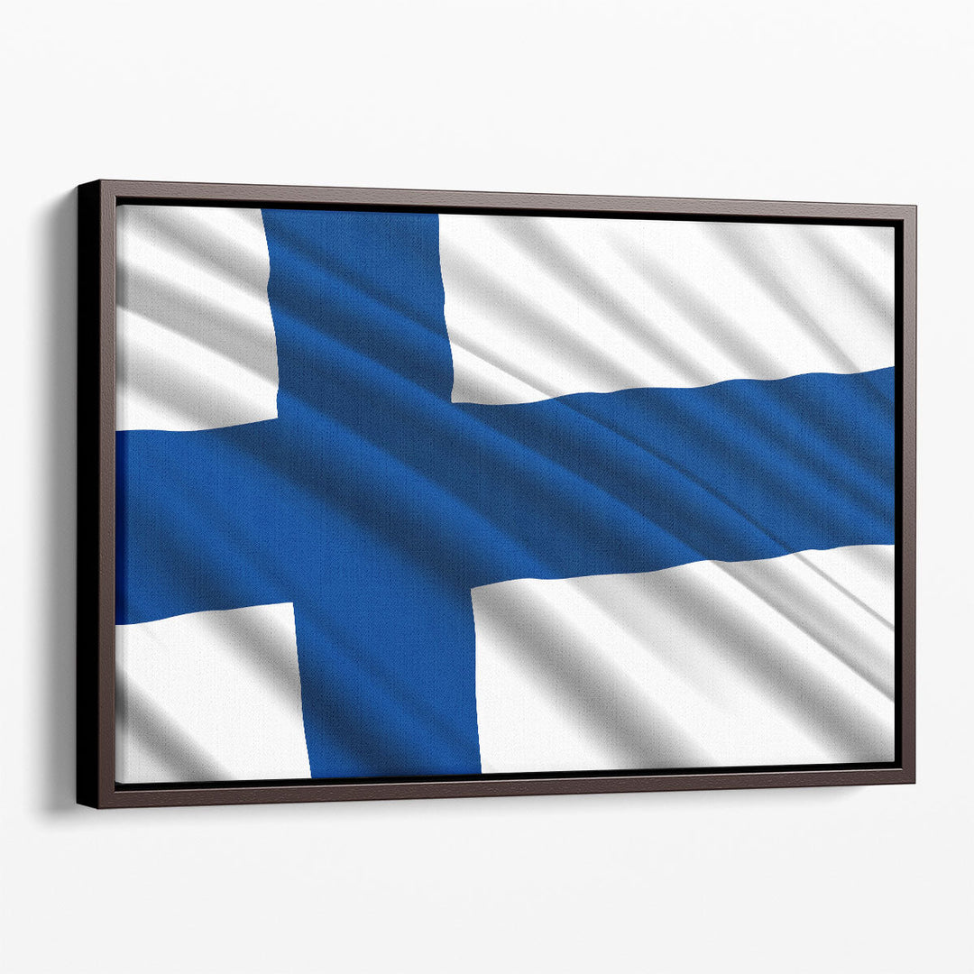 Finland Flag Waving - Canvas Print Wall Art