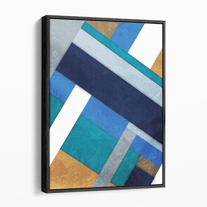 Stipe Overlay Blue - Canvas Print Wall Art