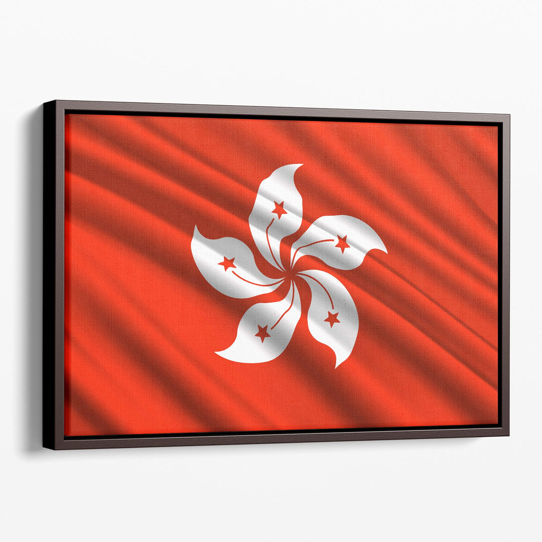 Hong Kong Flag Waving - Canvas Print Wall Art