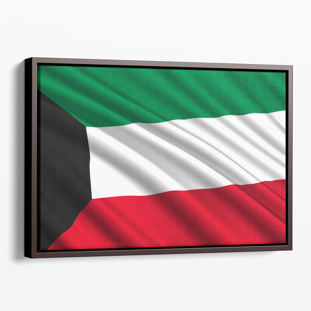 Kuwait Flag Waving - Canvas Print Wall Art