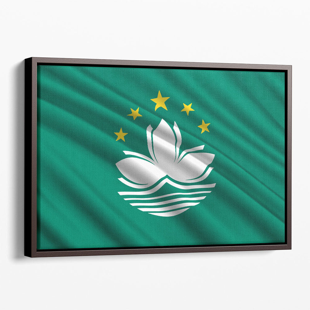 Macau Flag Waving - Canvas Print Wall Art