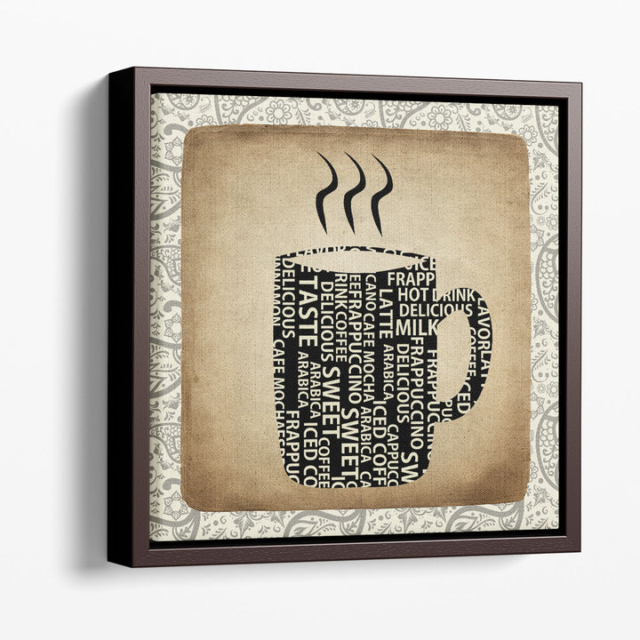 Coffee Paisley 1 - Canvas Print Wall Art