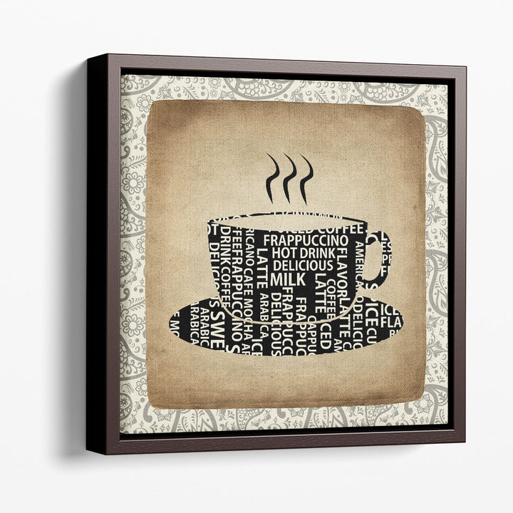 Coffee Paisley 2 - Canvas Print Wall Art