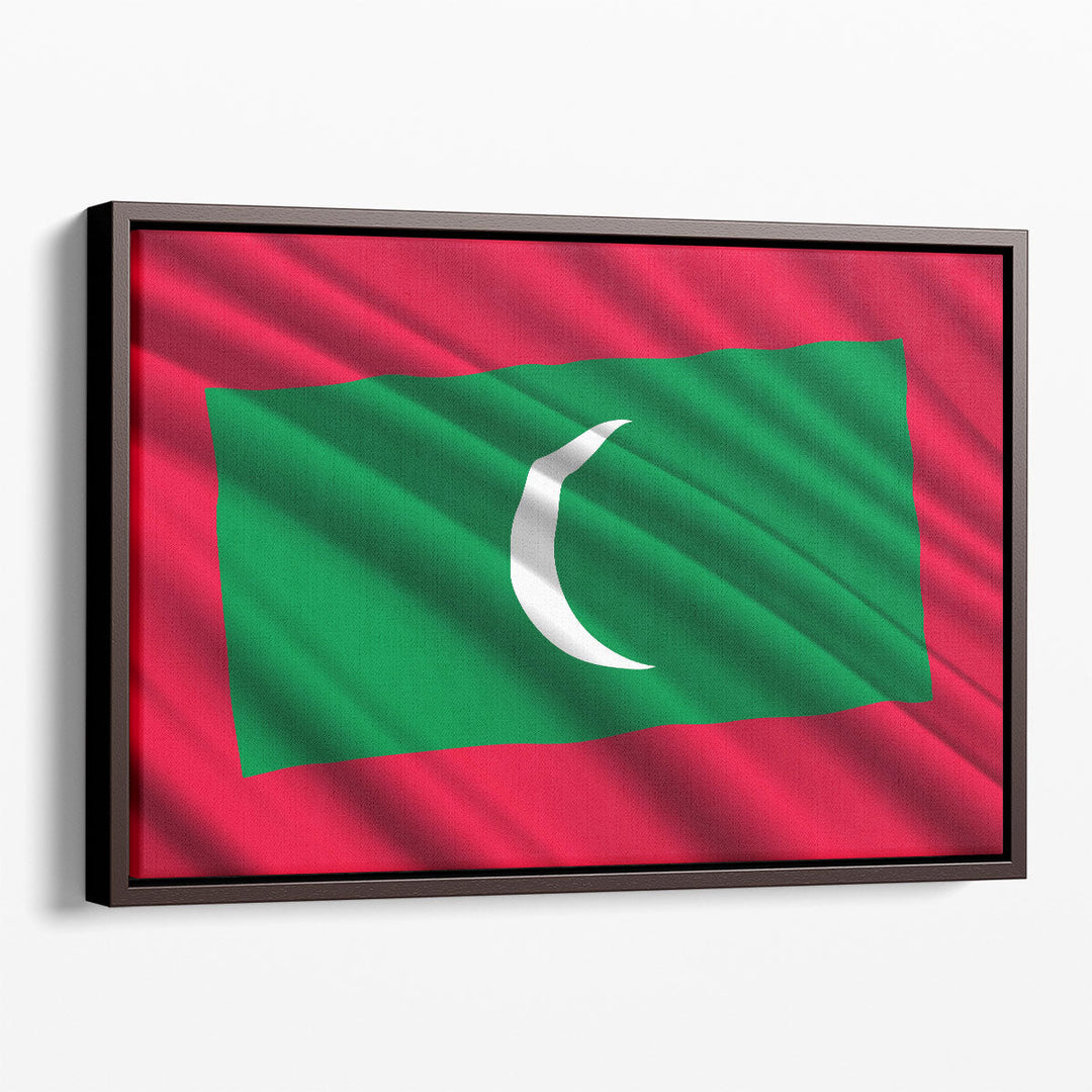 Maldives Flag Waving - Canvas Print Wall Art