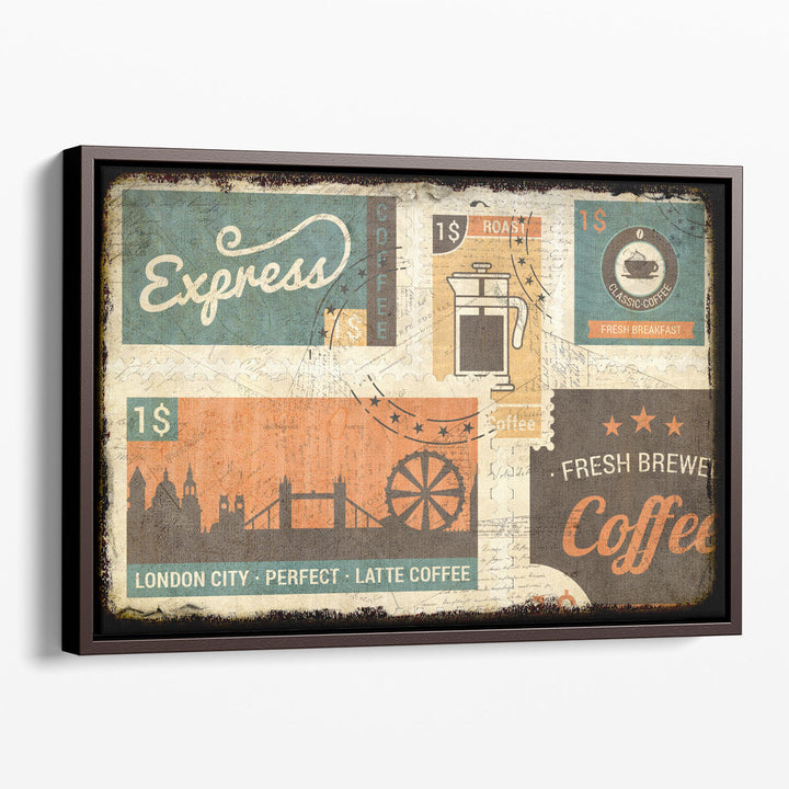 Coffee Stamps 1 - Canvas Print Wall Art
