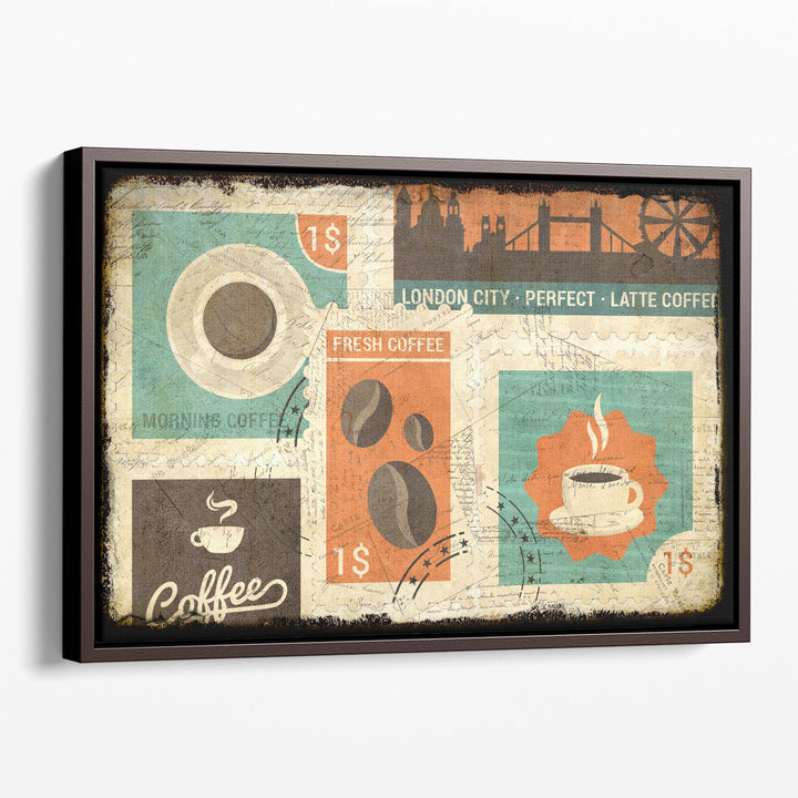 Coffee Stamps 2 - Canvas Print Wall Art