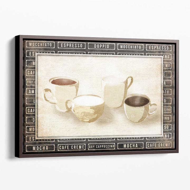 Row Of Coffee Cream - Canvas Print Wall Art