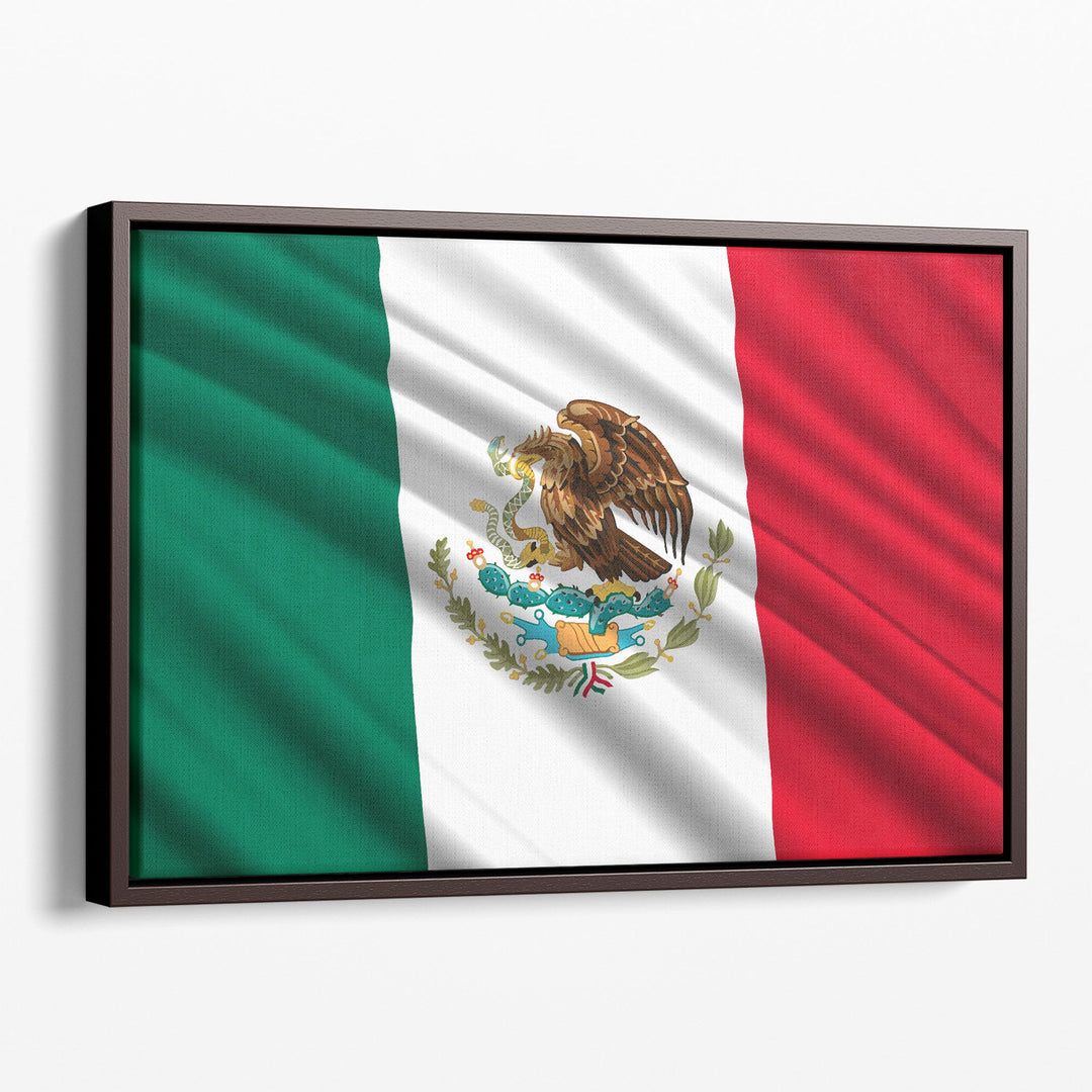 Mexico Flag Waving - Canvas Print Wall Art