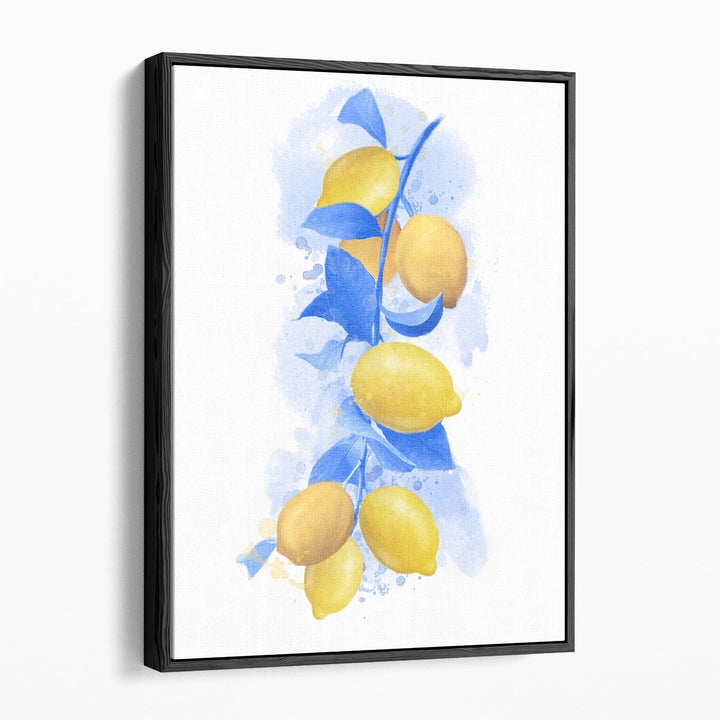 Providence Lemon Branch Blue Leaves - Canvas Print Wall Art