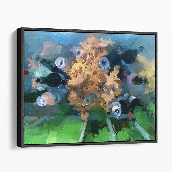 Bottles And Leaves - Canvas Print Wall Art