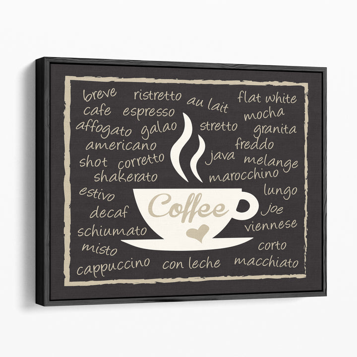 Mocha Coffee Cup - Canvas Print Wall Art